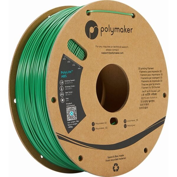 [MOQ: 10KG] PolyLite ABS Green, 2.85 mm (1.000 g)