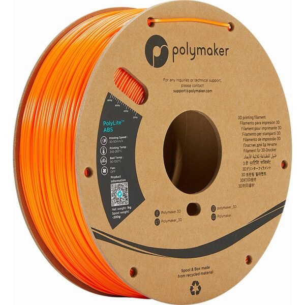 [MOQ: 10KG] PolyLite ABS Orange, 1.75 mm (1.000 g)