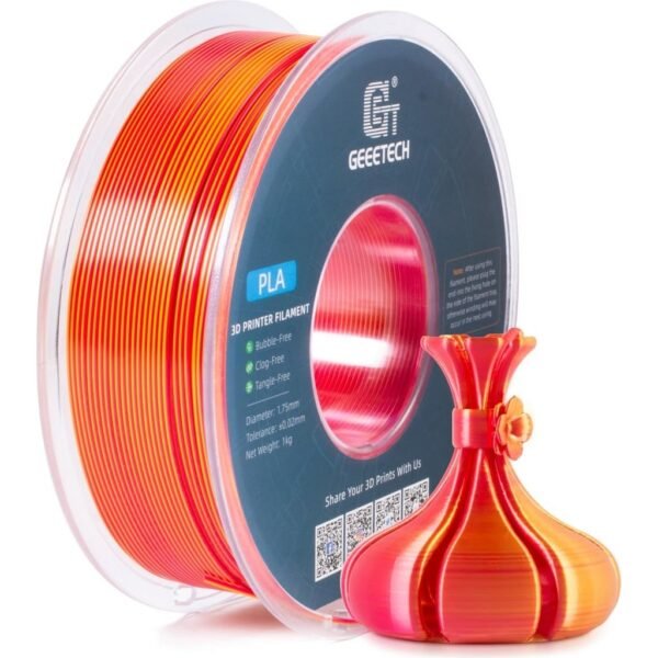 [MOQ: 10KG] PLA Silk Dual Gold+Red, 1.75 mm / 1000 g
