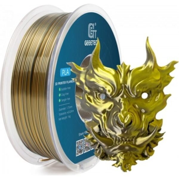 [MOQ: 10KG] PLA Silk Dual Gold+Silver, 1.75 mm / 1000 g