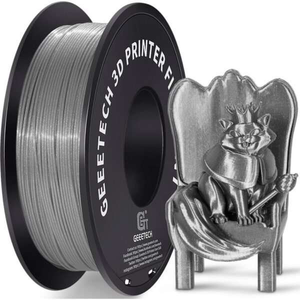 [MOQ: 10KG] PLA Sparkly Silver, 1.75 mm / 1000 g