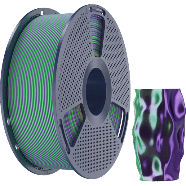 [MOQ: 10KG] Silk PLA+ Dual Colour Green Purple, 1.75 mm / 1000 g
