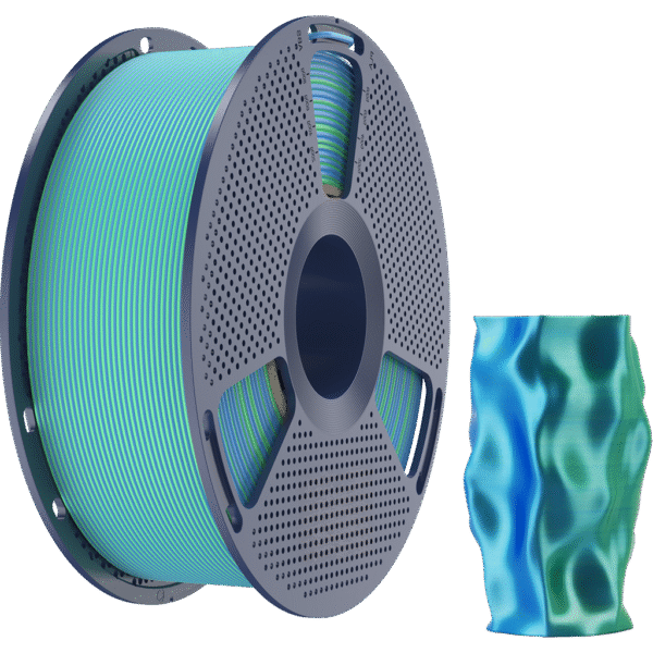 [MOQ: 10KG] Silk PLA+ Dual Colour Blue Green, 1.75 mm / 1000 g