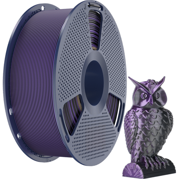 [MOQ: 10KG] Silk PLA+ Dual Color Black Purple, 1.75 mm / 1000 g