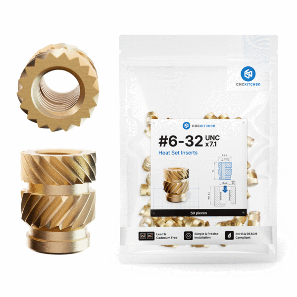 Threadeded Inserts #6-32 UNC, #6-32 x 7.1 (50 pcs)