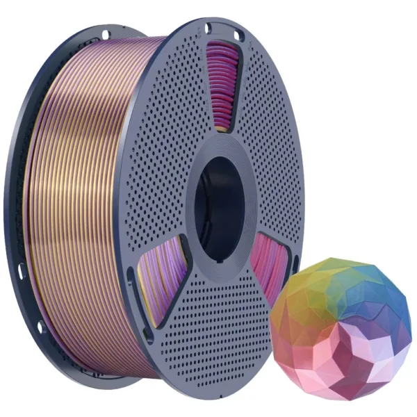 [MOQ: 10KG] Silk PLA+ Forth-Color Blue Purple Red Gold, 1.75 mm / 1000 g