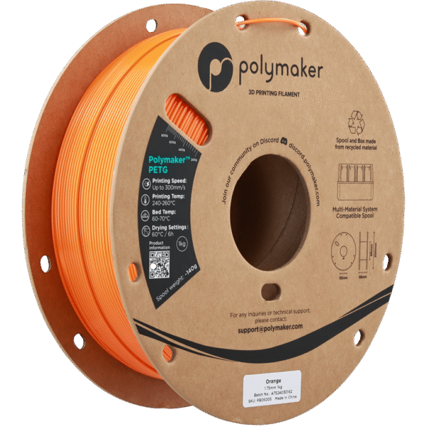 [MOQ: 10KG] PETG Orange, 1.75 mm / 1000 g